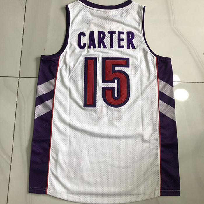 Camiseta Toronto Raptors Vince Carter NO 15 Hardwood Classics Blanco
